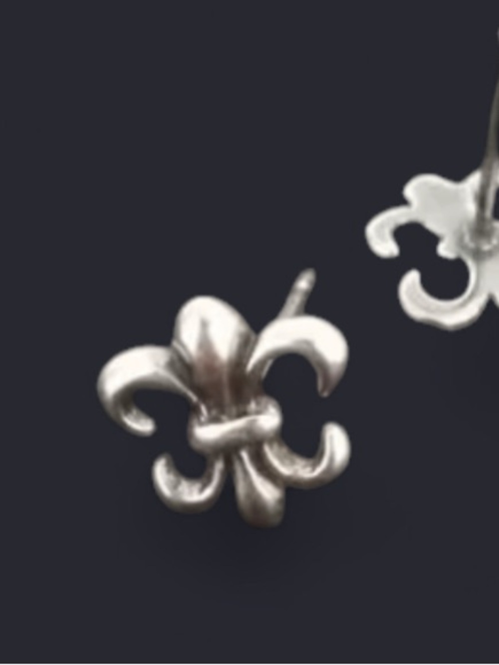 Fleur-de-Lis Silver Stud Earrings